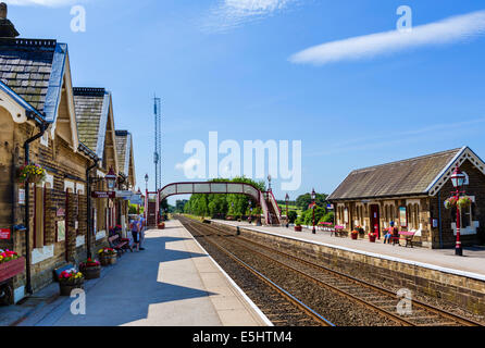 Régler la gare, début de la Régler Carlisle Railway, North Yorkshire, UK Banque D'Images