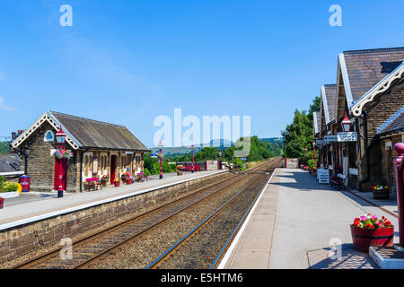 Régler la gare, début de la Régler Carlisle Railway, North Yorkshire, UK Banque D'Images