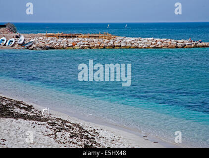 La plage de Bat Galim, Haïfa, Israël Banque D'Images