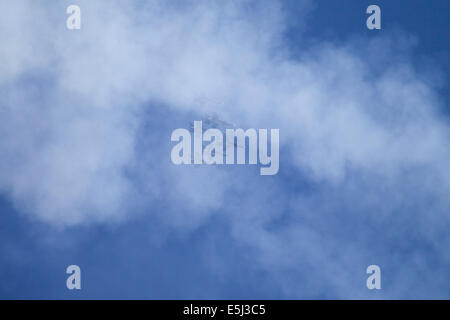 Seattle, Washington, US. 31 juillet, 2014. Blue Angels de la Marine américaine F/A-18 Hornet pratique, Seafair, le lac Washington, Seattle, Washington, le 31 juillet 2014 Crédit : Marilyn Dunstan/Alamy Live News Banque D'Images