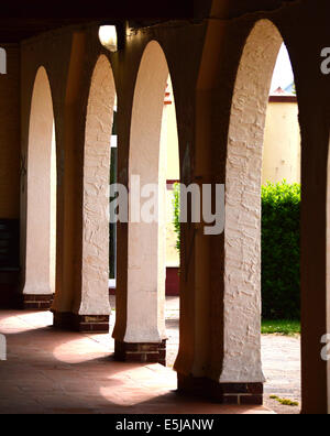 Arcades du cloître dans le sud du Devon, Angleterre Banque D'Images