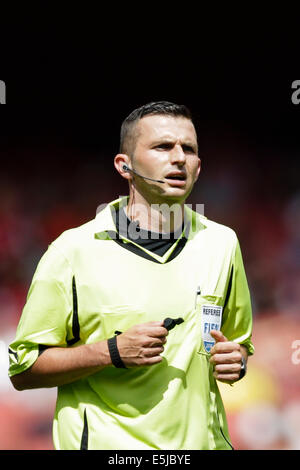 Londres, Royaume-Uni. 07 août, 2014. Unis Cup. Valencia CF contre Monaco comme arbitre. crédit : Michael Oliver Plus Sport Action/Alamy Live News Banque D'Images