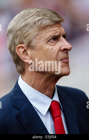 Londres, Royaume-Uni. 07 août, 2014. Unis Cup. Benfica contre Arsenal. Gestionnaire d'Arsenal Arsène Wenger : Action Crédit Plus Sport/Alamy Live News Banque D'Images