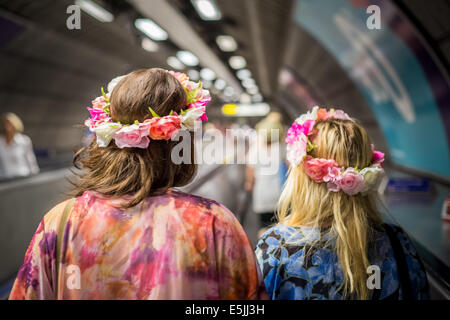 Londres, Royaume-Uni. 2e août, 2014. Météo France : les Londoniens continuent de se sentir la chaleur de l'été en août Crédit : Guy Josse/Alamy Live News Banque D'Images