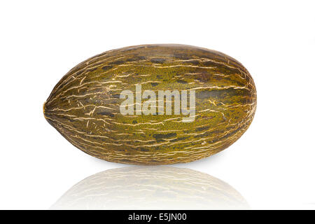 Un ensemble de la Piel de Sapo - Santa Claus Melon isolés et mis en miroir sur fond blanc Banque D'Images