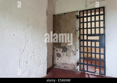 La Prison historique de Mount Holly. Détail de cellule de prison montrant préservés des graffitis. Banque D'Images
