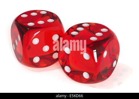 3D render of red dices isolés. Concept de réussite Banque D'Images