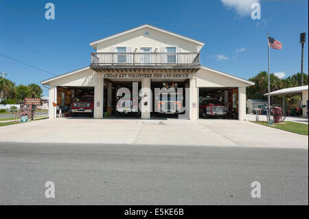 Cedar Key, Floride USA Volunteer Fire Rescue Department Trucks Banque D'Images