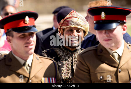 Tambour et service interconfessionnel tenu dans le cadre de commémorations du centenaire de la PREMIÈRE GUERRE MONDIALE dans la ville de Brighton à l'extérieur le Pavillon Royal dans l'East Sussex Dimanche 03/08/14. Banque D'Images