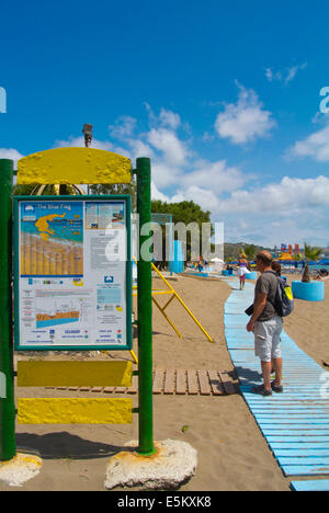 Main Beach, Faliraki resort, l'île de Rhodes, Dodécanèse, Grèce, Europe Banque D'Images