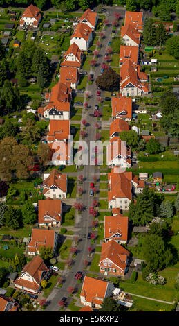 Vue aérienne de la mine, Teutoburgia village, Börnig, Herne, Ruhr, Herne, Rhénanie du Nord-Westphalie, Allemagne Banque D'Images