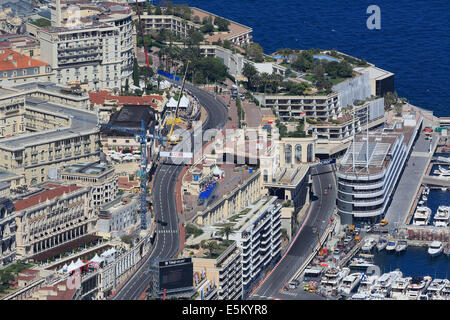 Hippodrome au Yacht Club de Monaco, vue aérienne, Formule 1, Grand Prix de Monaco, Principauté de Monaco Banque D'Images