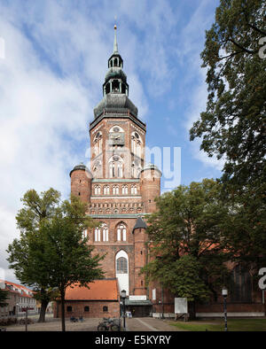 La Cathédrale Saint Nicolas, ville hanséatique de Greifswald, Mecklembourg-Poméranie-Occidentale, Allemagne Banque D'Images