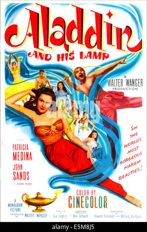 ALADDIN et sa lampe, de nous poster, de gauche à droite : Patricia Medina, Johnny Sands, 1952 Banque D'Images