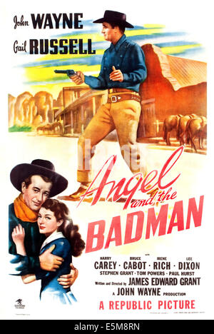 Ange et l'BADMAN, haut : John Wayne, en bas à gauche de gauche à droite : John Wayne, Gail Russell, 1947. Banque D'Images