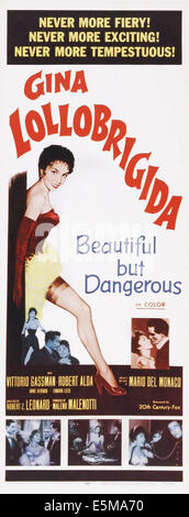 Belle mais dangereuse, (aka LA DONNA PIU BELLA DEL MONDO), US poster art, juste insérer : Gina Lollobrigida, Vittorio Gassman, Banque D'Images