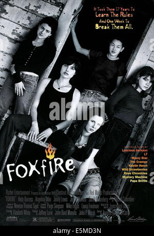 FOXFIRE, US poster art, de gauche : Hedy Burress, Angelina Jolie, Jenny Shimizu, Sarah Rosenberg, Jenny Lewis, 1996. ©Samuel Banque D'Images