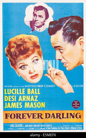 Pour toujours, Darling, de nous poster art, de gauche, Lucille Ball, James Mason, Desi Arnaz, 1956 Banque D'Images