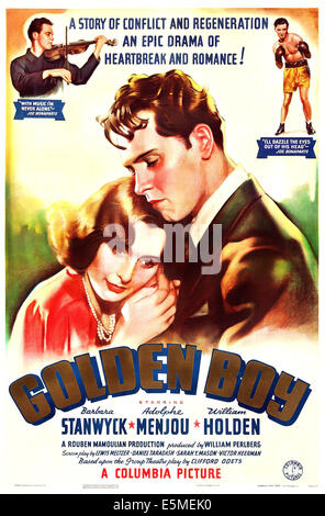 GOLDEN BOY, US l'affiche, en bas de gauche à droite : Barbara Stanwyck, William Holden ; haut de gauche à droite : William Holden, 1939 deux fois Banque D'Images