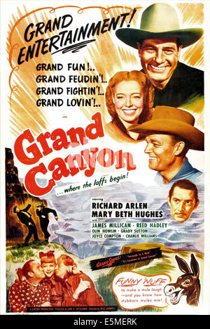 GRAND CANYON, États-Unis, de haut de l'affiche : Richard Arlen, Mary Beth Hughes, James Millican, Reed Hadley, bas de gauche : Grady Banque D'Images