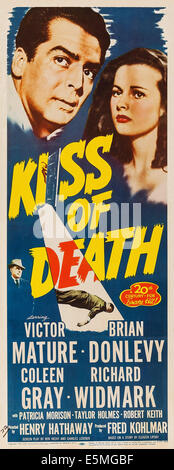Baiser de la mort, de nous poster, Victor mature, Coleen Gray, 1947. TM et © Copyright 20th Century Fox Film Corp. Banque D'Images