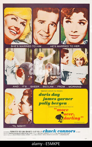 Se déplacer sur Darling, nous, l'affiche, en haut, de gauche à droite : Doris Day, James Garner, Polly Bergen, 1963. TM et © Copyright 20e siècle Banque D'Images