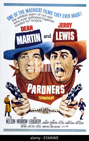 PARDNERS, haut de gauche : Dean Martin, Jerry Lewis, botton de gauche : Lori Nelson, Jackie Loughery, 1956 Banque D'Images