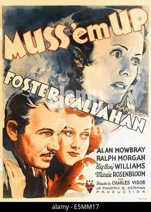 MUSS 'em up, de nous poster art, haut : Molly Lamont ; bas de gauche : Preston Foster, Margaret Callahan, 1936 Banque D'Images