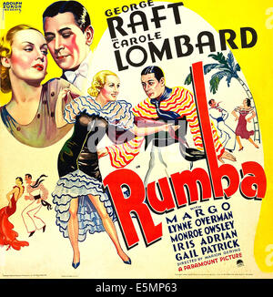 La rumba, de nous poster art, de grandes figures de gauche : Carole Lombard, George Raft, Carole Lombard, George Raft, 1935 Banque D'Images