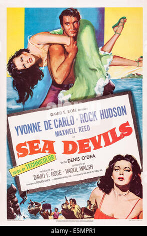 Les Diables de la mer, de nous poster art, Yvonne de Carlo, Rock Hudson, 1953 Banque D'Images