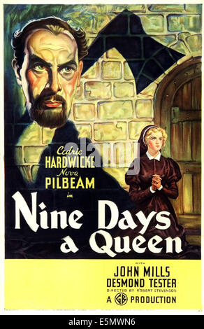 TUDOR ROSE, (aka NEUF JOURS UN LIT QUEEN), de nous poster art, à partir du haut : Cedric Hardwicke, Nova Pilbeam, 1936 Banque D'Images