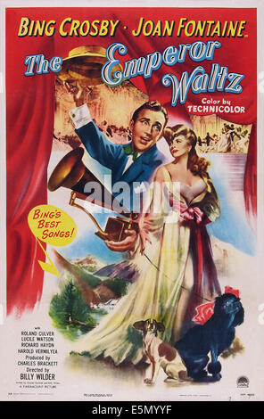 L'EMPEREUR Valse, de nous poster art, Bing Crosby, Joan Fontaine, 1948 Banque D'Images