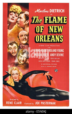 La flamme de la Nouvelle Orléans, de nous poster, à gauche en partant du haut : Marlene Dietrich, Bruce Cabot, Roland Young, Mischa Auer, Andy Devine, Banque D'Images