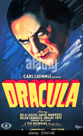 DRACULA, Bela Lugosi, 1931, l'art de l'affiche Banque D'Images