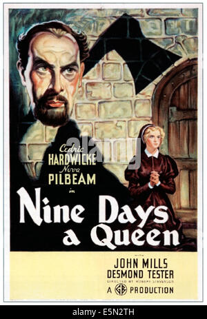 Neuf jours d'une reine (aka TUDOR ROSE), à partir de la gauche : Cedric Hardwicke, Nova Pilbeam, 1936. Banque D'Images