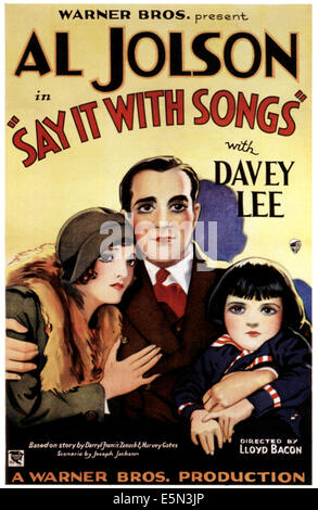 Dites-le avec des chansons, centre : Al Jolson, droite : Lee Davey, 1929 Banque D'Images