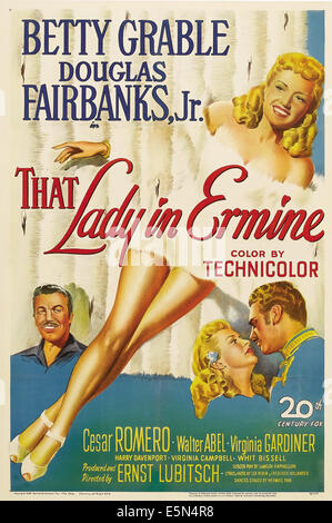 Cette dame à l'hermine, de gauche : Cesar Romero, Betty Grable, Betty Grable, Douglas Fairbanks Jr., 1948, TM et copyright ©20e Banque D'Images