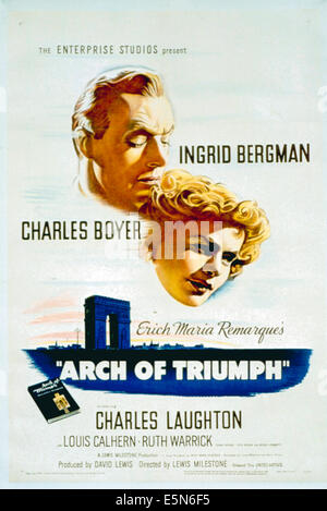 L'ARC DE TRIOMPHE, Charles Boyer, Ingrid Bergman, 1948. Banque D'Images