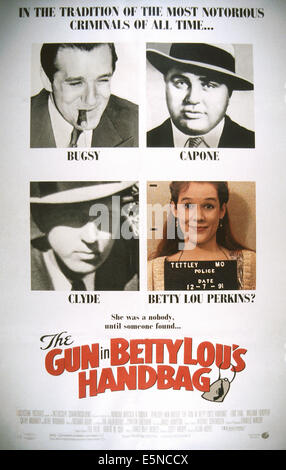 Le fusil EN BETTY LOU'S SAC À MAIN, de l'affiche aux États-Unis, dans le sens horaire à partir du haut à gauche : Bugsy Siegel, Al Capone, Penelope Ann Miller, Clyde Banque D'Images