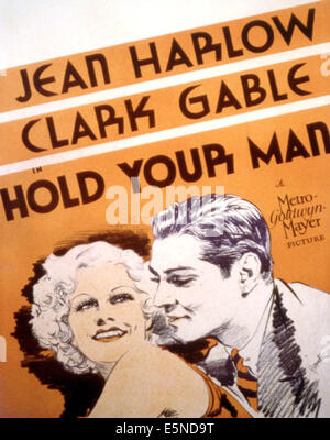 Maintenez votre homme, Jean Harlow, Clark Gable, 1933 Banque D'Images