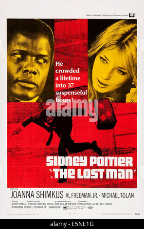 L'HOMME PERDU, de nous poster art, de gauche : Sidney Poitier, Joanna Shimkus, 1969. Banque D'Images