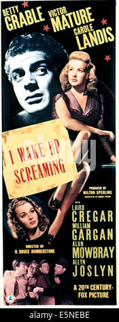 Je me réveille en hurlant, Victor mature, Betty Grable, Carole Landis, 1941, TM et copyright (c) 20th Century Fox Film Corp. Banque D'Images