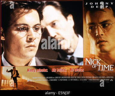 NICK OF TIME, US lobbycard, de gauche : Johnny Depp, Christopher Walken, 1995, ©Paramount/avec la permission d'Everett Collection Banque D'Images