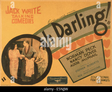 OH DARLING, US, de l'affiche à partir de la gauche : Judith Barrett (comme Nancy Dover), Norman Peck, Addie McPhail, 1930 Banque D'Images