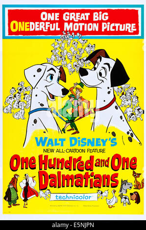 Cent un Dalmatiens, (aka Les 101 Dalmatiens), US poster art, 1961 Banque D'Images