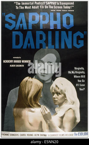 DARLING, SAPPHO, l'affiche US/à partir de la gauche : Carol Young, Yvonne D'Angers, Alyn Darnay (arrière), 1968 Banque D'Images