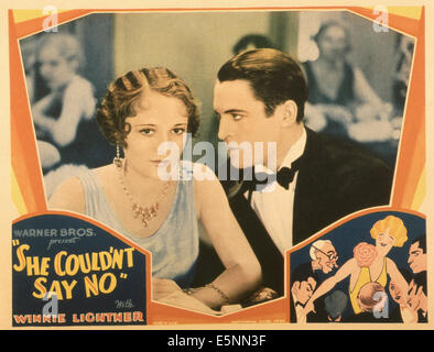 Elle ne pouvait pas dire non, de nous, lobbycard de gauche : Sally Eilers, Chester Morris, 1930 Banque D'Images