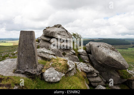 Le Sommet de Kilmar Tor, Bodmin Moor, Cornwall, UK Banque D'Images