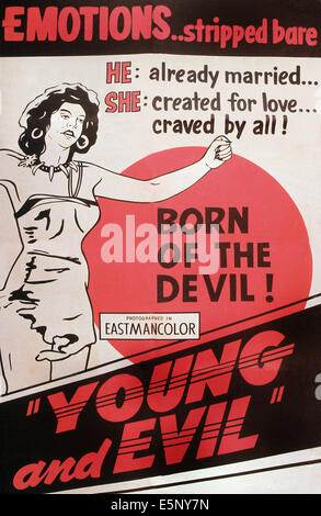 Les JEUNES ET LE MAL, (alias CRI DE L'ensorcelé, aka YAMBAO), l'affiche, 1957 US Banque D'Images