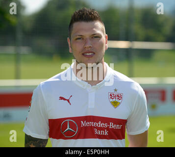 Football - Bundesliga allemande Photocall le VfB Stuttgart le 24 juillet 2014 à Stuttgart, Allemagne : Daniel Ginczek. Banque D'Images